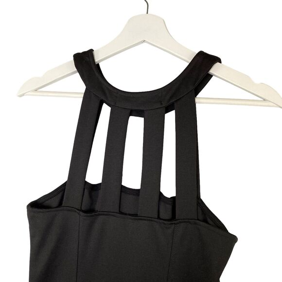 Free People Beach Dress Women Medium Black Fit & Flare Sleeveless Pockets Skater - Picture 8 of 14